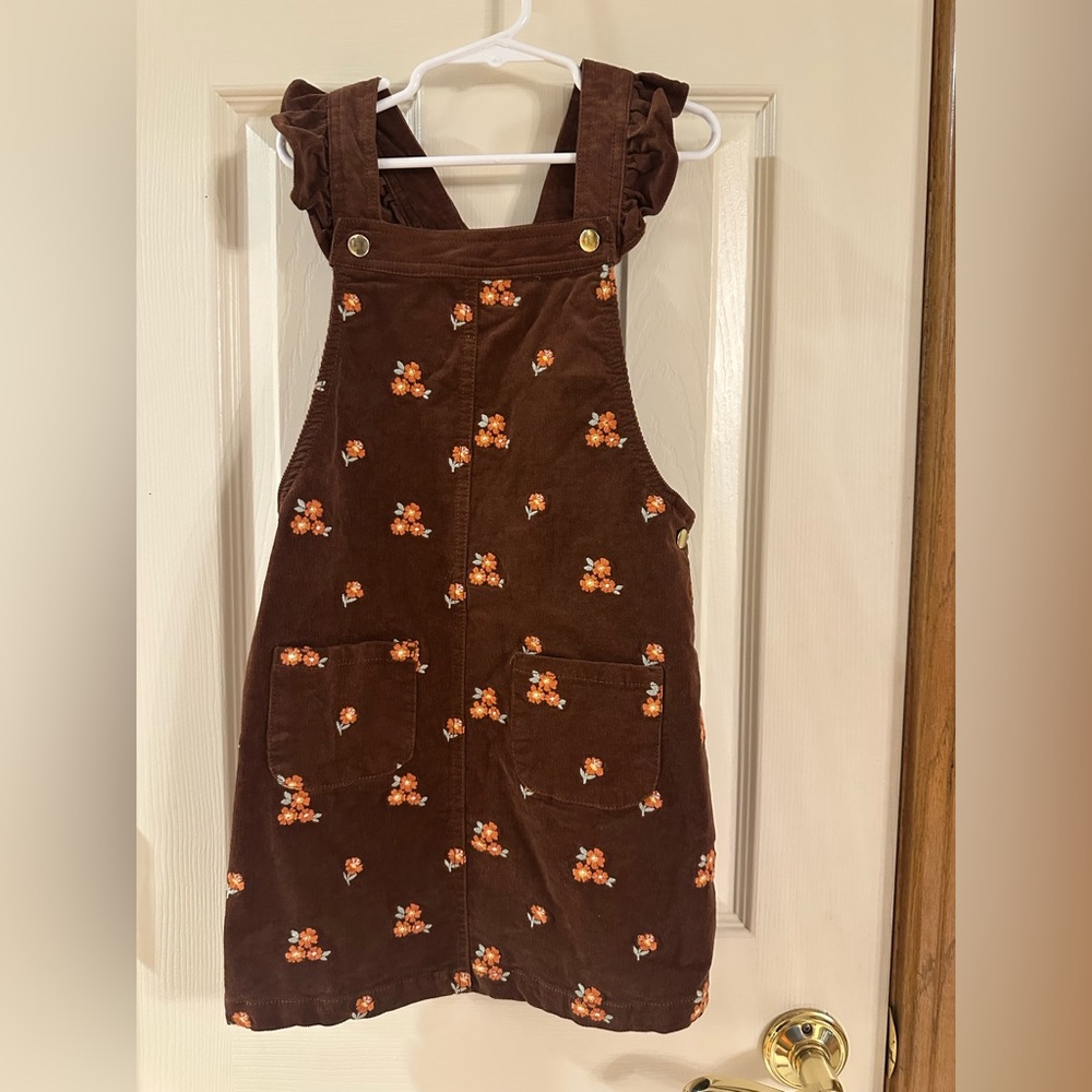 cupcakes & cashmere Brown Floral Kids Overalls